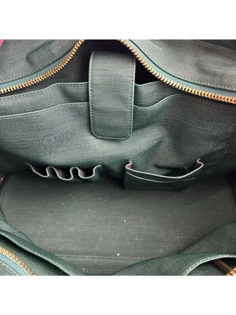 DAGNE DOVER Signature Legend Green Coated Canvas Large Laptop Tote Bag